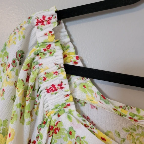 Cactus + Pearl Women's Bohemian Off The Shoulder Floral Tunic Shirt. Size L - Picture 4 of 8